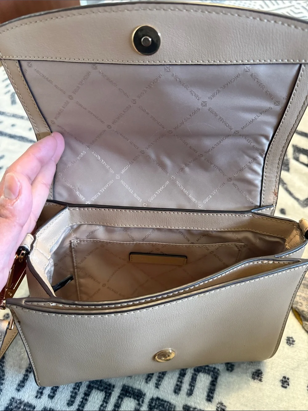 Michael Kors Taupe Crossbody Bag